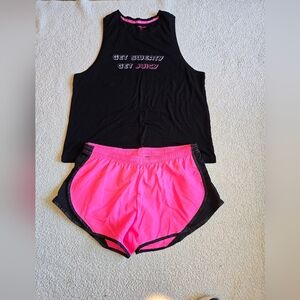 💥Juicy Couture Black and Pink Women's Tank and Soffee Shorts Set